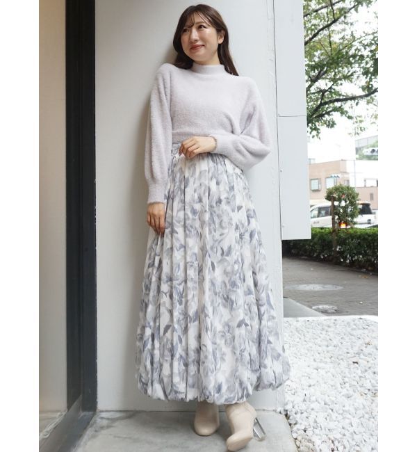 MERCURYDUO「ボトルネックミニシャギーロングスリーブニット」|ニット・セーター|