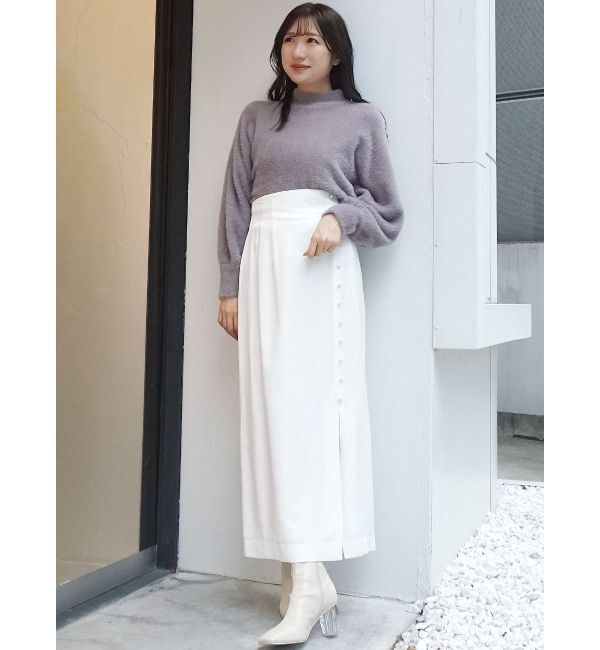 MERCURYDUO「ボトルネックミニシャギーロングスリーブニット」|ニット・セーター|