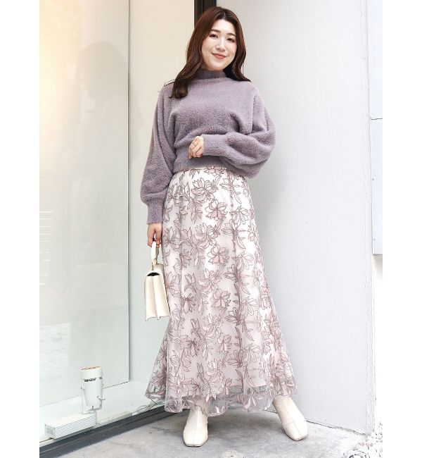 MERCURYDUO「ボトルネックミニシャギーロングスリーブニット」|ニット・セーター|