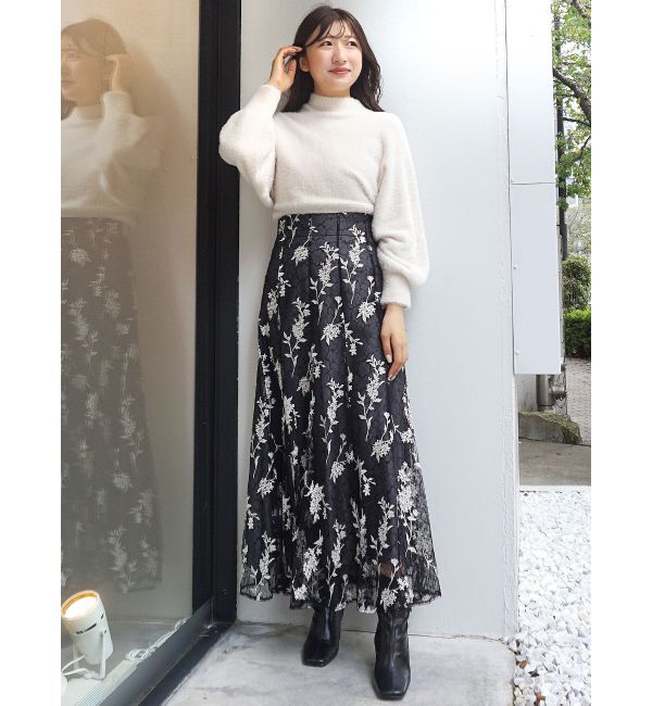 MERCURYDUO「ボトルネックミニシャギーロングスリーブニット」|ニット・セーター|