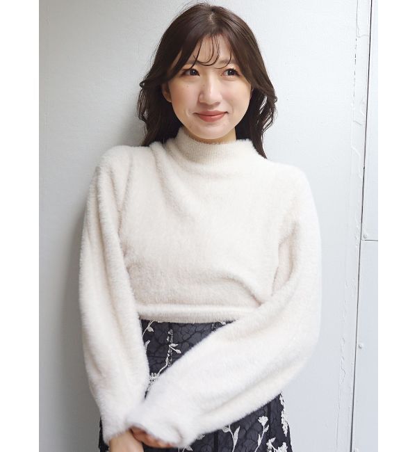 MERCURYDUO「ボトルネックミニシャギーロングスリーブニット」|ニット・セーター|