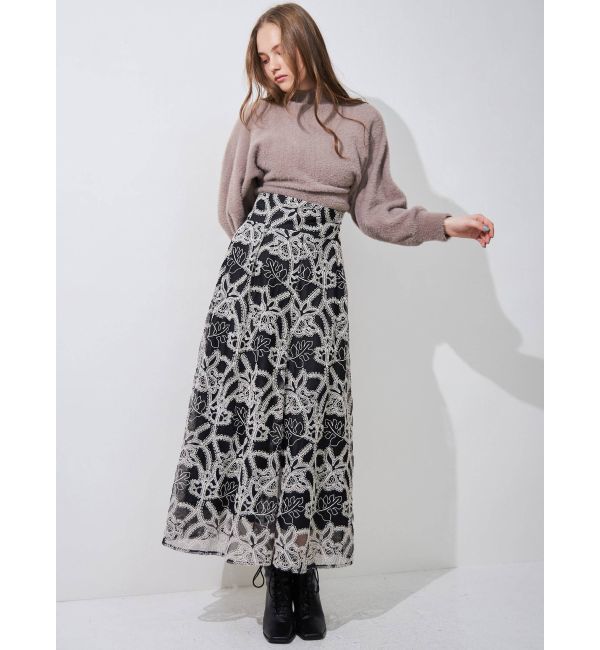 MERCURYDUO「ボトルネックミニシャギーロングスリーブニット」|ニット・セーター|