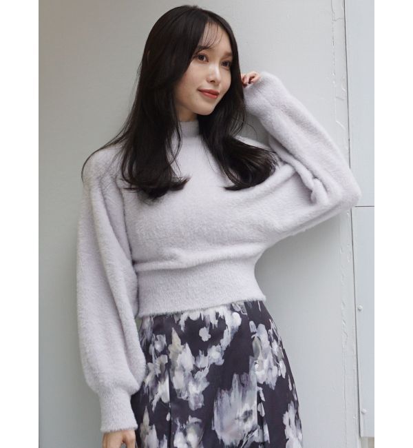 MERCURYDUO「ボトルネックミニシャギーロングスリーブニット」|ニット・セーター|