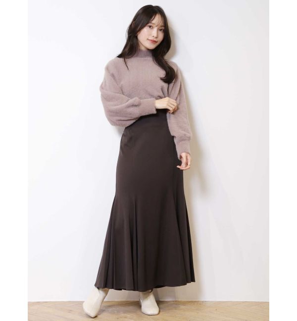 MERCURYDUO「ボトルネックミニシャギーロングスリーブニット」|ニット・セーター|