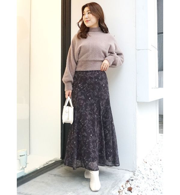 MERCURYDUO「ボトルネックミニシャギーロングスリーブニット」|ニット・セーター|