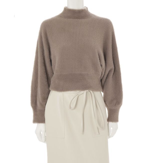 MERCURYDUO「ボトルネックミニシャギーロングスリーブニット」|ニット・セーター|