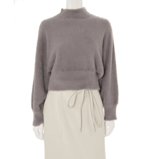 MERCURYDUO「ボトルネックミニシャギーロングスリーブニット」|ニット・セーター|