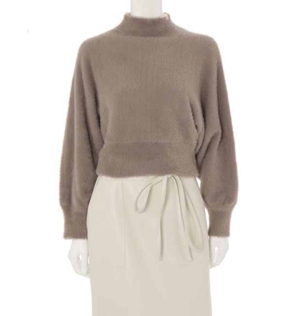 MERCURYDUO「ボトルネックミニシャギーロングスリーブニット」|ニット・セーター|