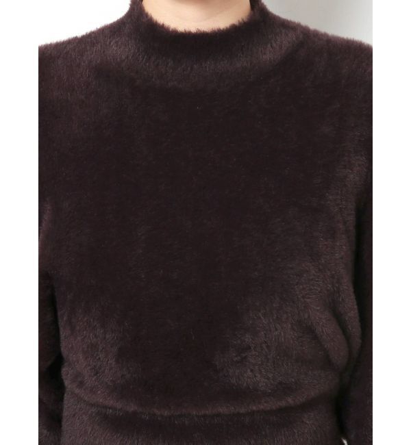 MERCURYDUO「ボトルネックミニシャギーロングスリーブニット」|ニット・セーター|