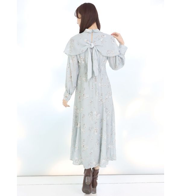 MERCURYDUO「バックノットリボンフラワーワンピース」|ワンピース|