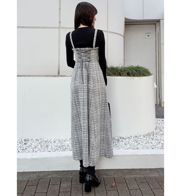 MERCURYDUO「オリジナルツイードジャンスカベアワンピース【セットアップ着用可】」|ワンピース|