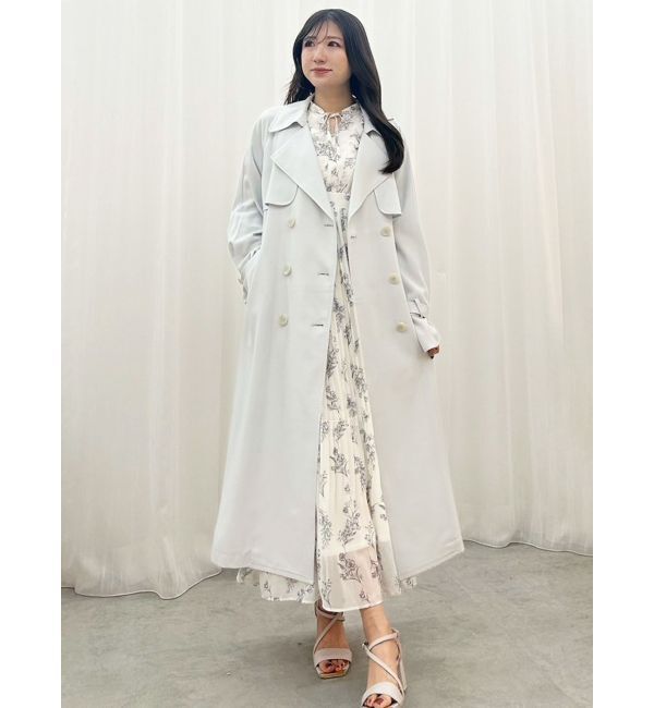 MERCURYDUO「花柄ラッフルプリーツティアードハーフスリーブワンピース」|ワンピース|