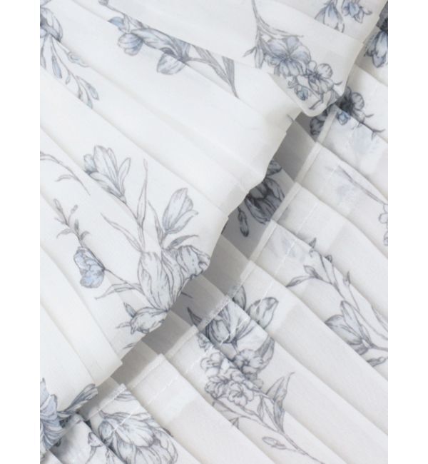 MERCURYDUO「花柄ラッフルプリーツティアードハーフスリーブワンピース」|ワンピース|