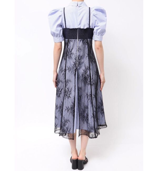 MERCURYDUO「ビスチェドッキングパワショルシャツワンピース」|ワンピース|