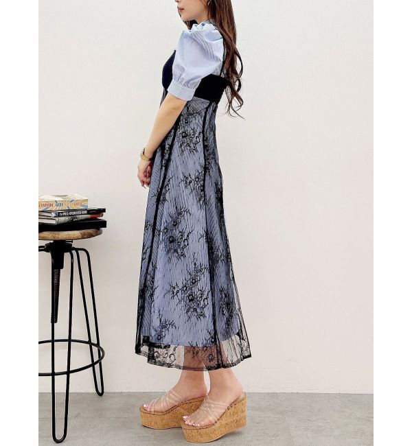 MERCURYDUO「ビスチェドッキングパワショルシャツワンピース」|ワンピース|