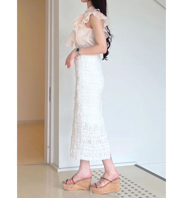 MERCURYDUO「オーガンジー配色メローブラウス」|シャツ・ブラウス|