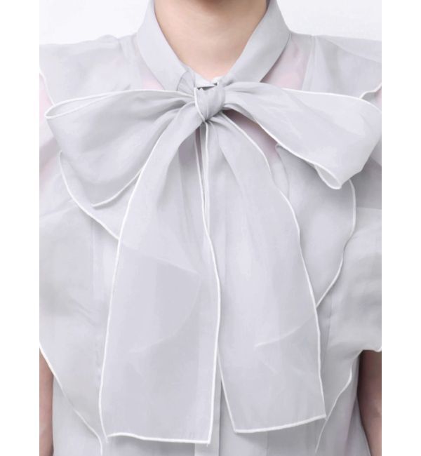 MERCURYDUO「オーガンジー配色メローブラウス」|シャツ・ブラウス|