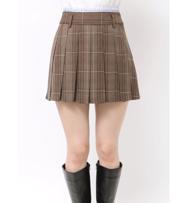MERCURYDUO「チェックプリーツミニスカパン」|スカート|