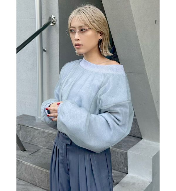 MURUA「チュールレイヤードプルオーバー」|Tシャツ・カットソー|