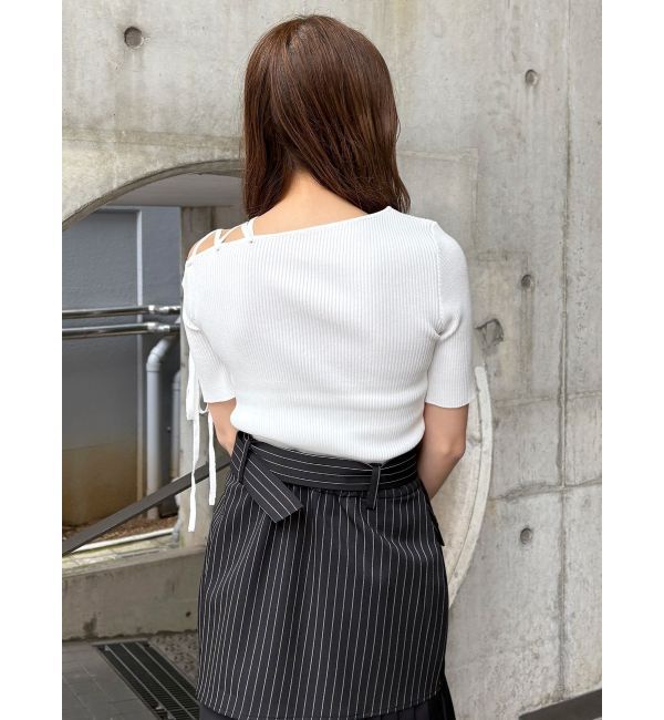 MURUA「レースアップハーフリブニット」|ニット・セーター|