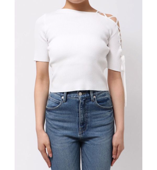 MURUA「レースアップハーフリブニット」|ニット・セーター|