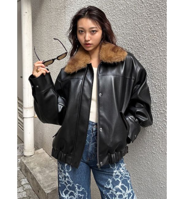 MURUA「2WAYカラーフェイクレザーブルゾン」|その他|