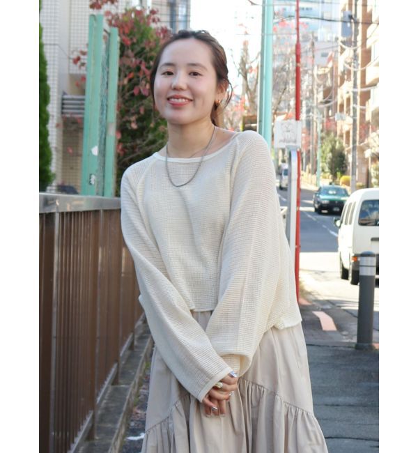 Ungrid「ショートメッシュロングスリーブTee」|Tシャツ・カットソー|