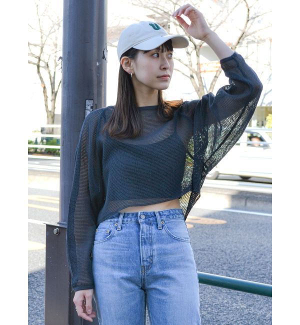 Ungrid「ショートメッシュロングスリーブTee」|Tシャツ・カットソー|