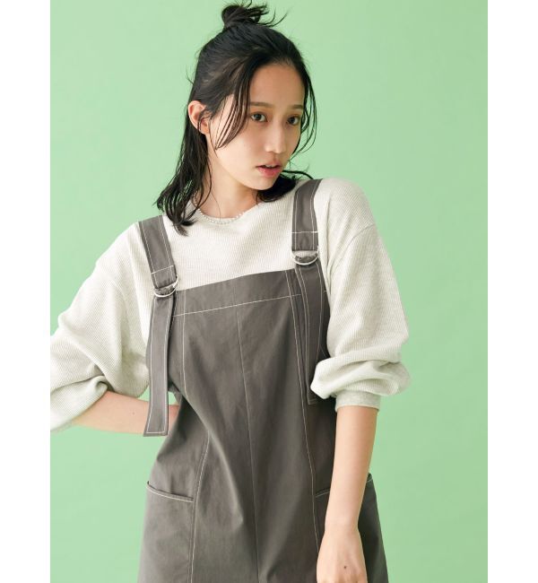 Ungrid「【WEB限定】ステッチデザインサロペット」|オールインワン|