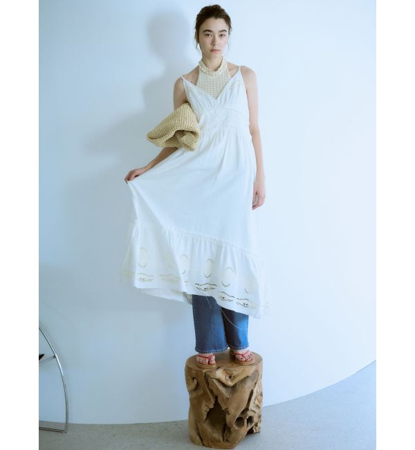 Ungrid「カットワークデザインキャミワンピース」|ワンピース|