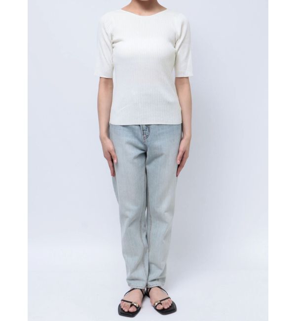 LAGUNAMOON「シルクブレンドハーフスリーブニットプルオーバー」|ニット・セーター|