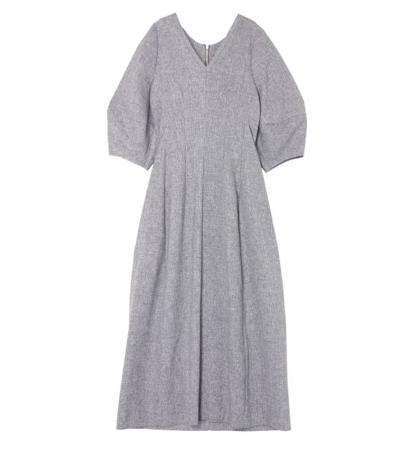 LAGUNAMOON「コクーンZIPハーフスリーブワンピース」|ワンピース|グレー