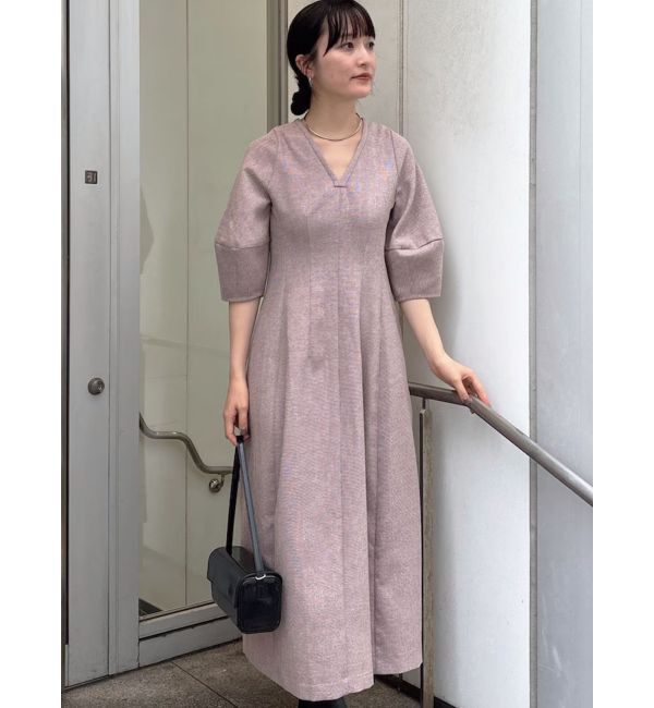 LAGUNAMOON「コクーンZIPハーフスリーブワンピース」|ワンピース|ピンク