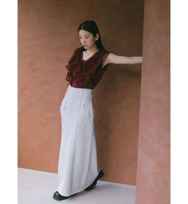 LAGUNAMOON「メッシュフリルノースリニットプルオーバー」|ニット・セーター|