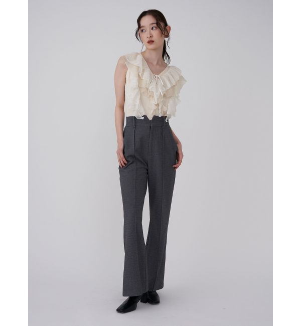 LAGUNAMOON「メッシュフリルノースリニットプルオーバー」|ニット・セーター|