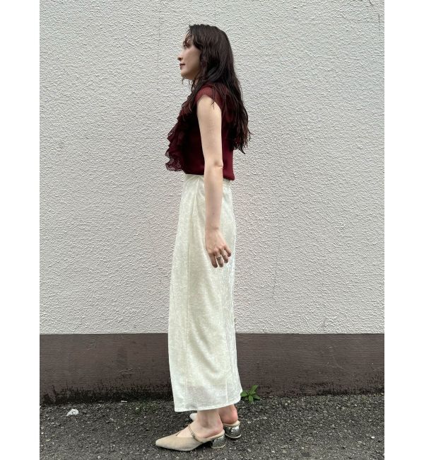 LAGUNAMOON「メッシュフリルノースリニットプルオーバー」|ニット・セーター|