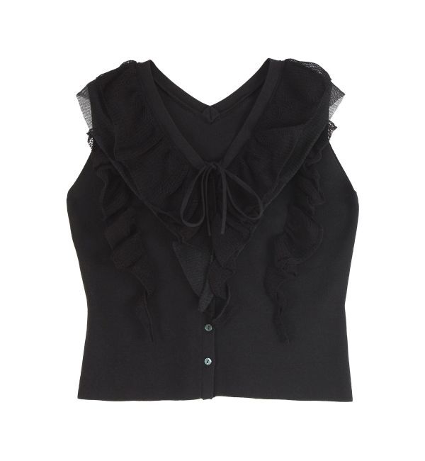 LAGUNAMOON「メッシュフリルノースリニットプルオーバー」|ニット・セーター|