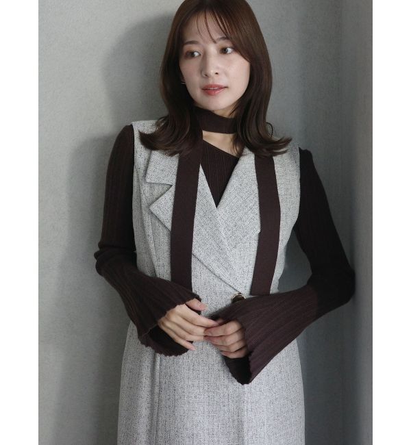 LAGUNAMOON「ツイードメタルボタンテーラードジャンパースカート」|ジャンパースカート|