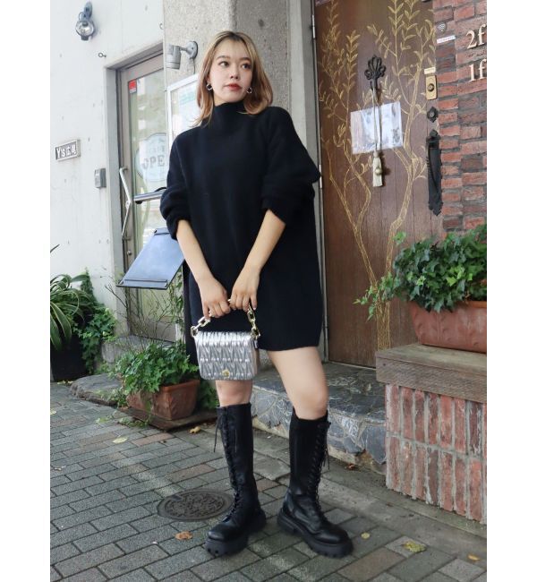 EVRIS「ハイネックルーズニットワンピース」|ワンピース|