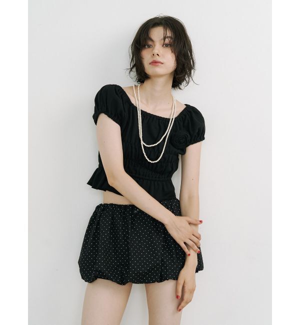 jouetie「コサージュギャザートップス」|Tシャツ・カットソー|