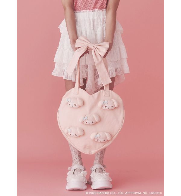 merry jenny「【メロクロコラボ】My Melody heart tote bag(PINK)」|トートバッグ|