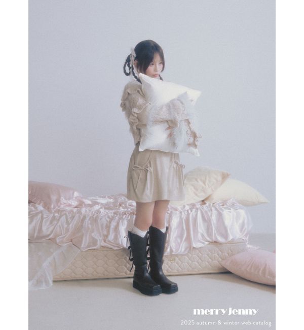 merry jenny「ギャザーリボンフレアミニスカート」|スカート|