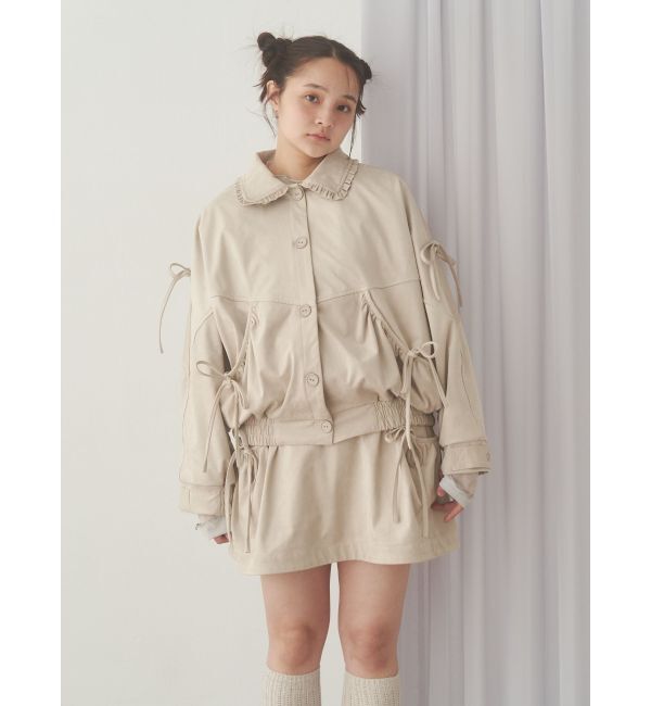 merry jenny「ギャザーリボンフレアミニスカート」|スカート|