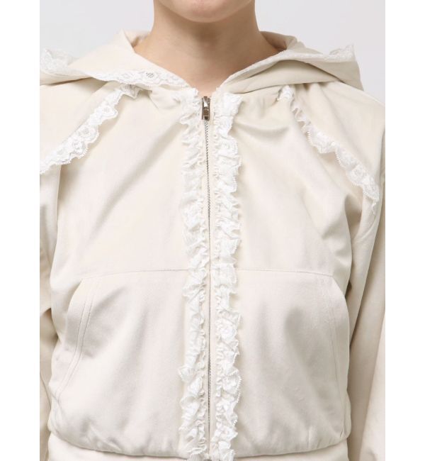 merry jenny「ベロアレースジップパーカー」|パーカー|