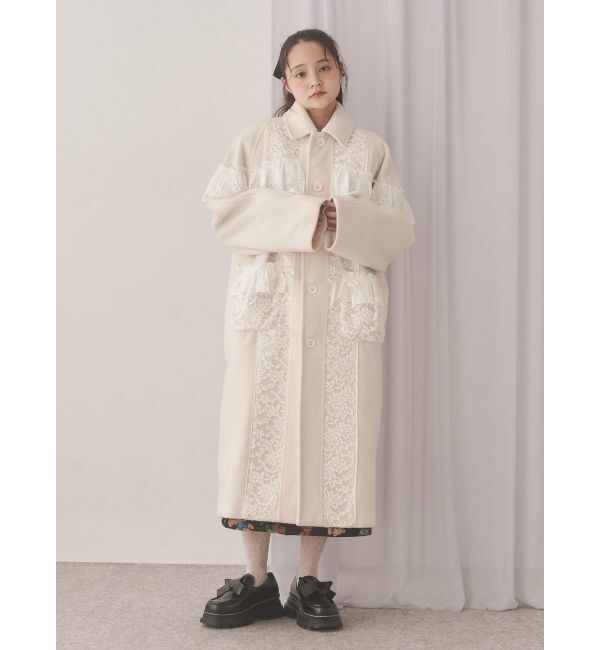 merry jenny「レースデコラティブコート」|チェスターコート|