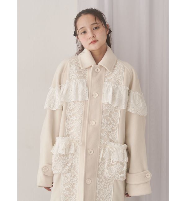 merry jenny「レースデコラティブコート」|チェスターコート|