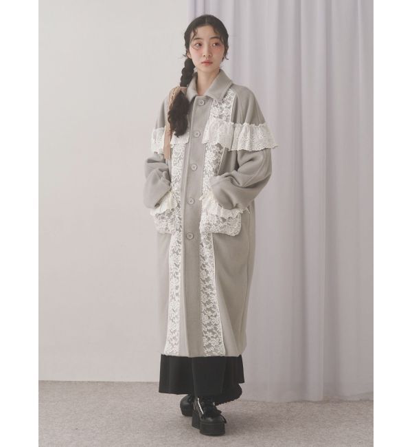 merry jenny「レースデコラティブコート」|チェスターコート|