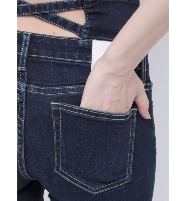 GYDA「ハイウエストウエストクロススキニーデニムパンツ」|デニム|
