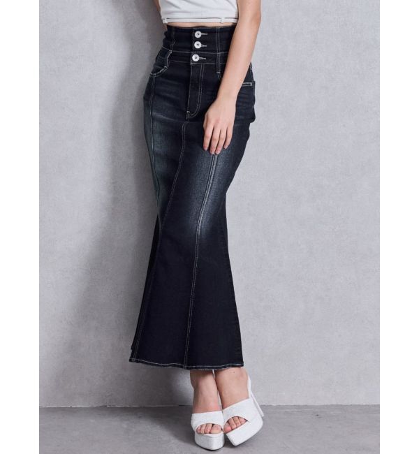 GYDA「ハイウエストBACKクロスマーメイドデニムスカート」|スカート|インディゴ