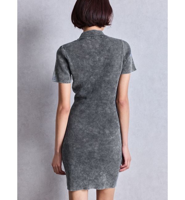 GYDA「SymmetryGYDA MOLDブリーチハーフスリーブニットワンピース」|ワンピース|